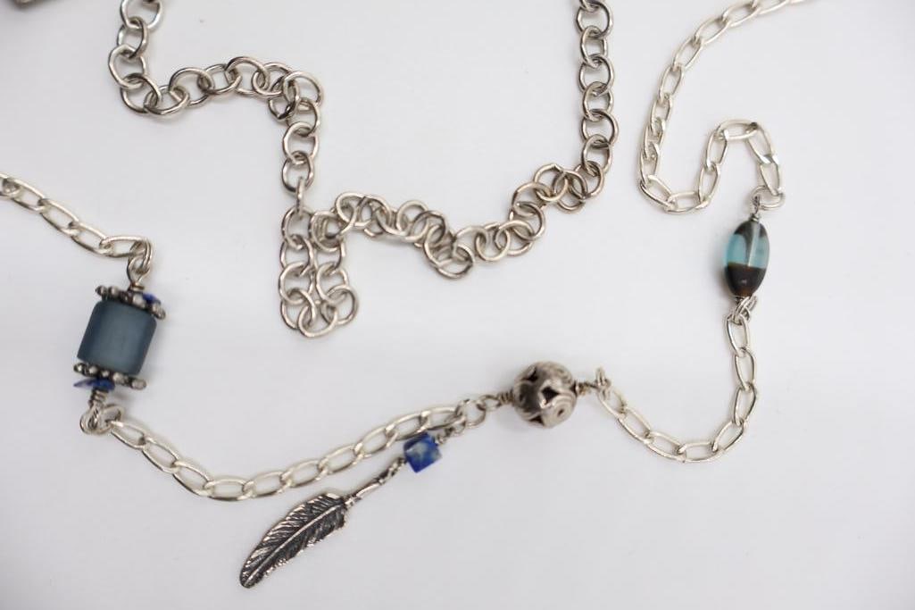 Semi Precious Stone Necklaces with Sterling Silver - 8