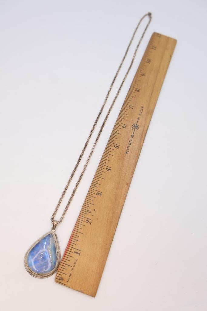 Lovely Moonstone Sterling Silver Necklace - 4