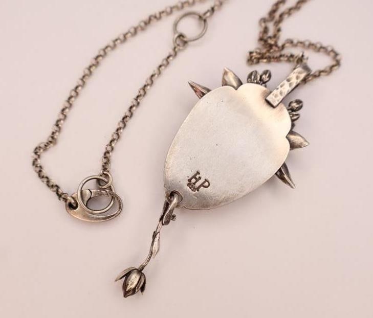 Handmade Flower Labradorite Sterling Necklace - 5