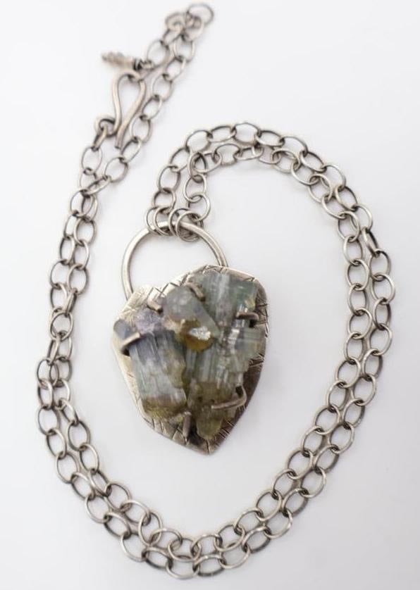 Three Natural Stone Necklaces including Sterling Silver - 5