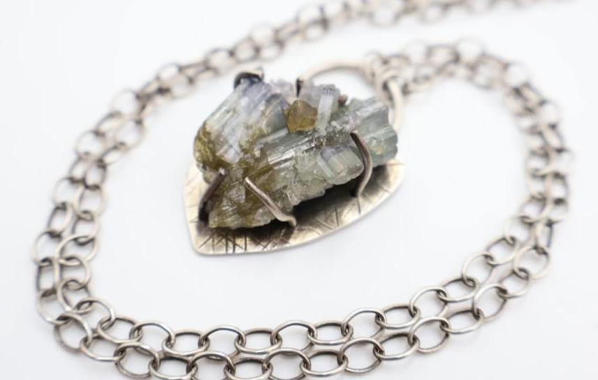 Three Natural Stone Necklaces including Sterling Silver - 6