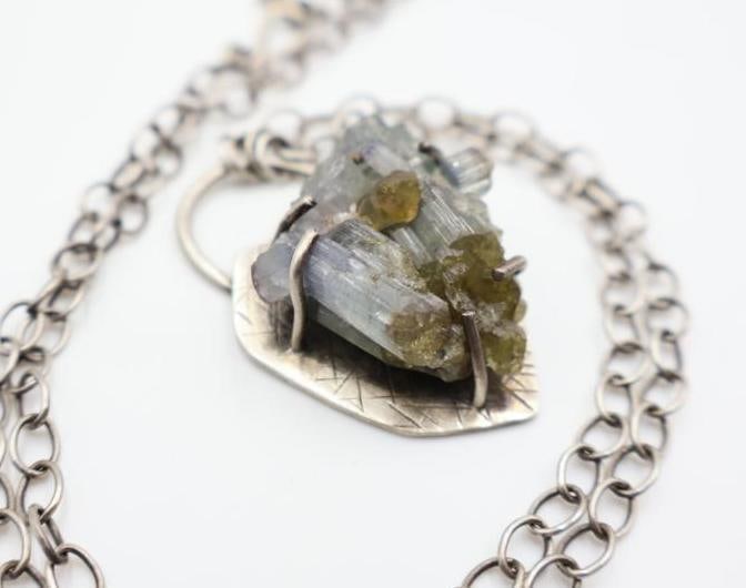 Three Natural Stone Necklaces including Sterling Silver - 7