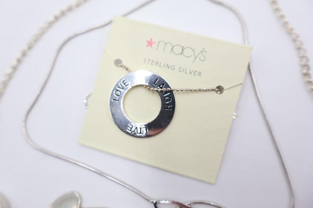 Three Marked Sterling Silver Fashion Necklaces - 5