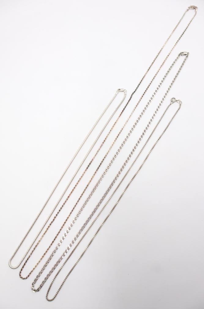 Four Sterling Silver Chains - 2