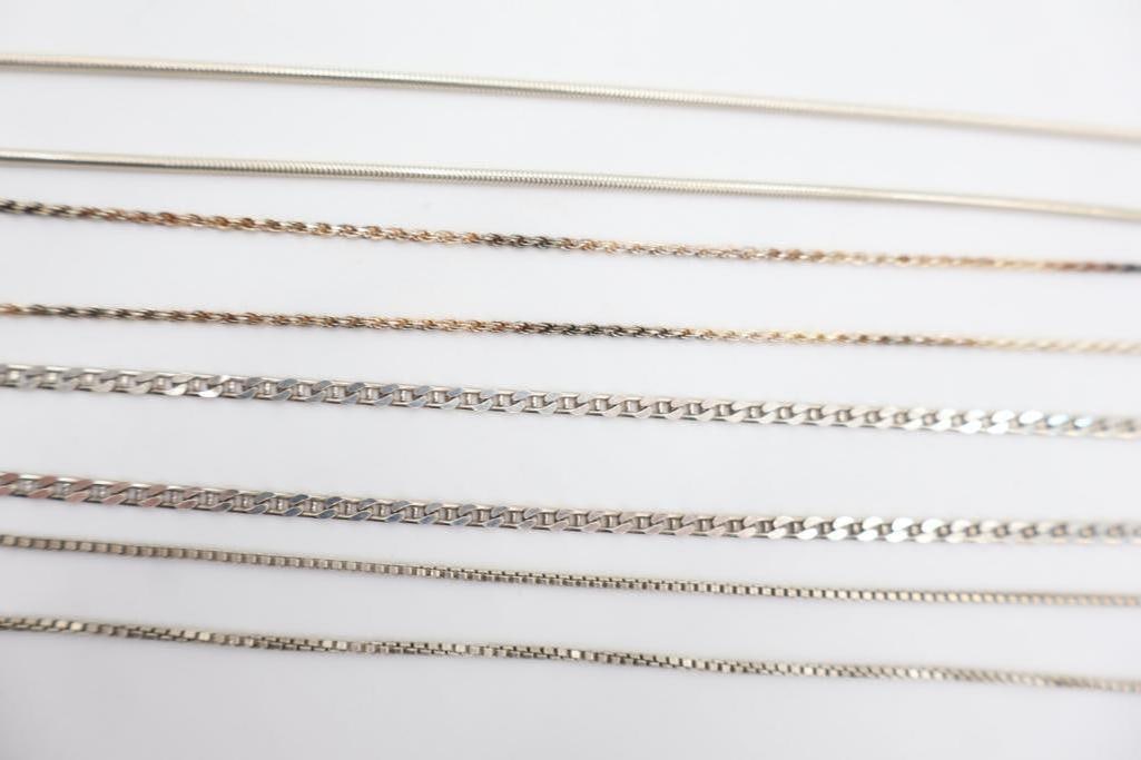 Four Sterling Silver Chains - 4