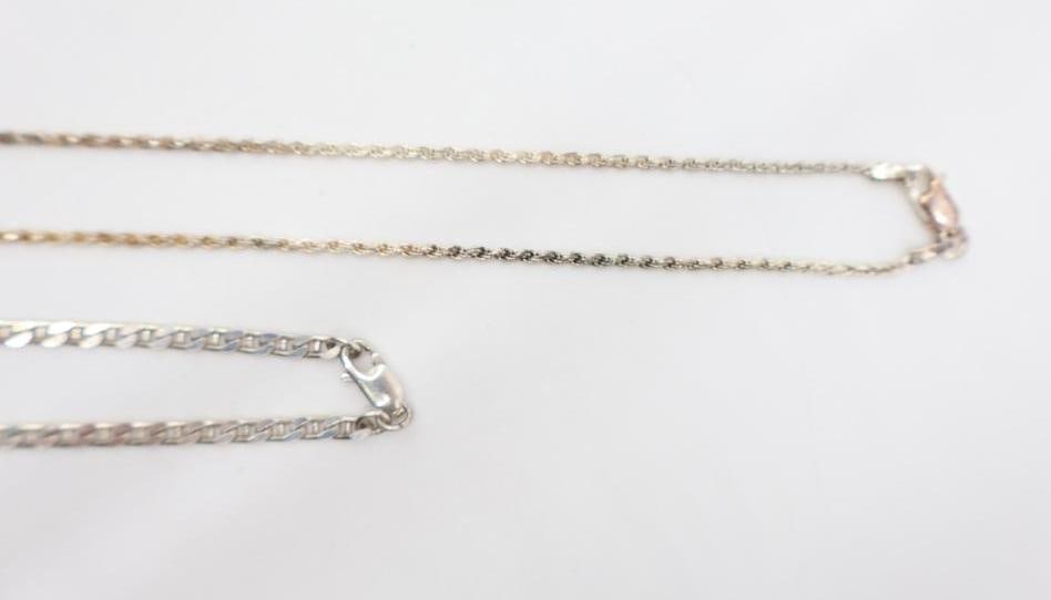 Four Sterling Silver Chains - 6