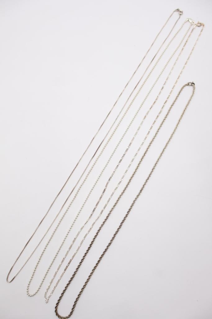 Four Sterling Silver Chains - 2