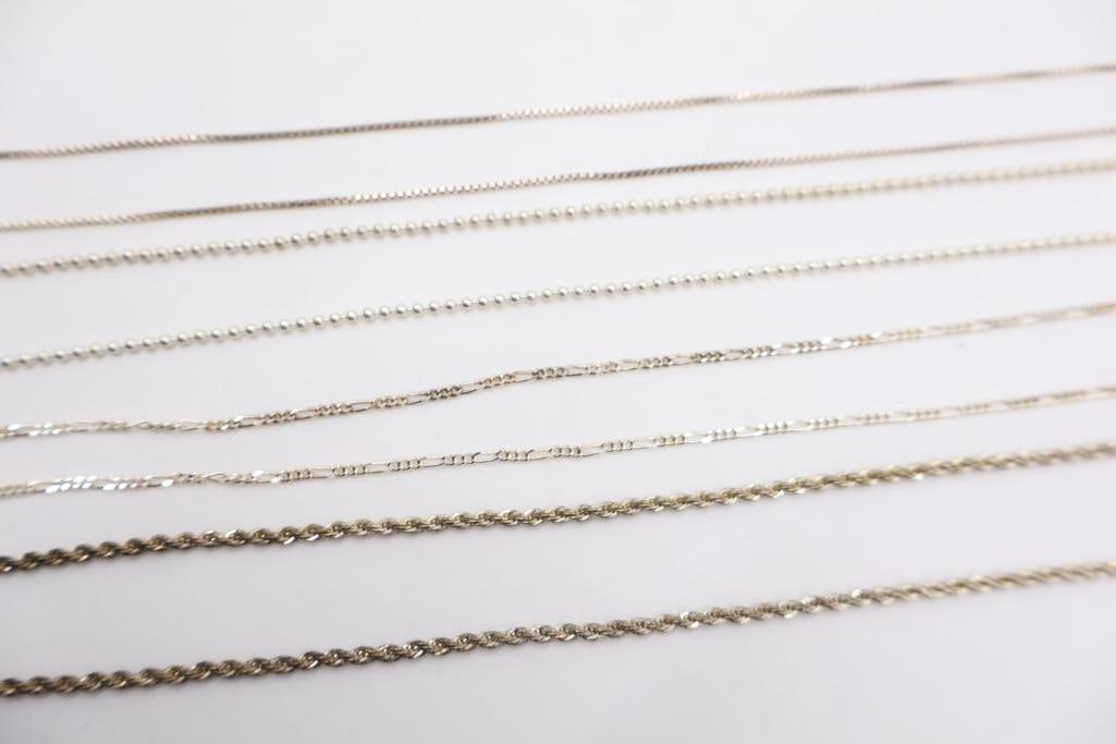 Four Sterling Silver Chains - 4