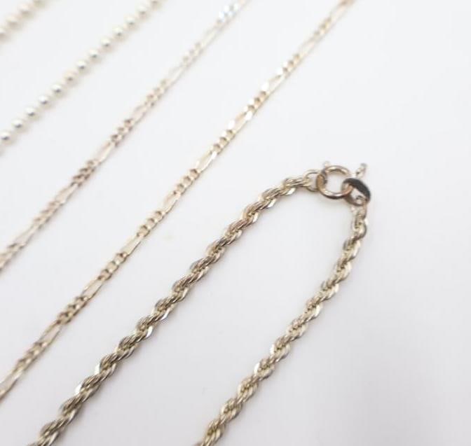 Four Sterling Silver Chains - 5