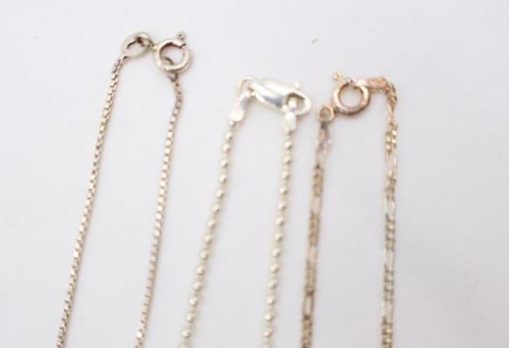 Four Sterling Silver Chains - 6