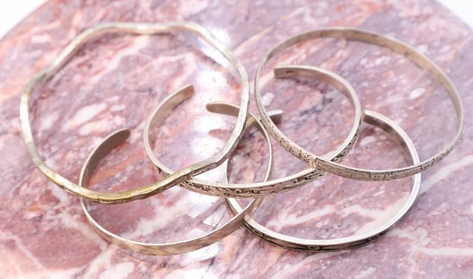 Five Vintage Bangles and Cuffs - 2