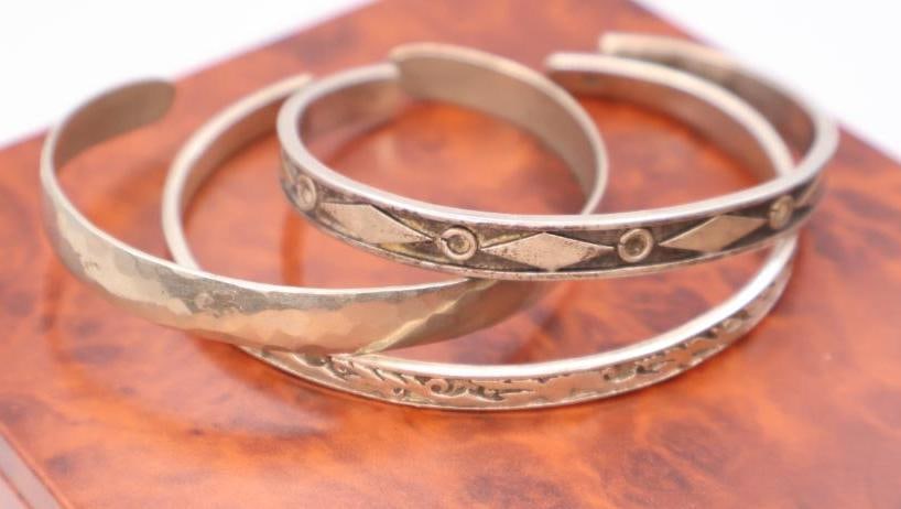 Five Vintage Bangles and Cuffs - 5
