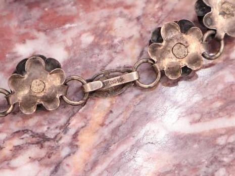 Vintage Sterling Silver Turquoise Floral Bracelet & Cuff Set - 7