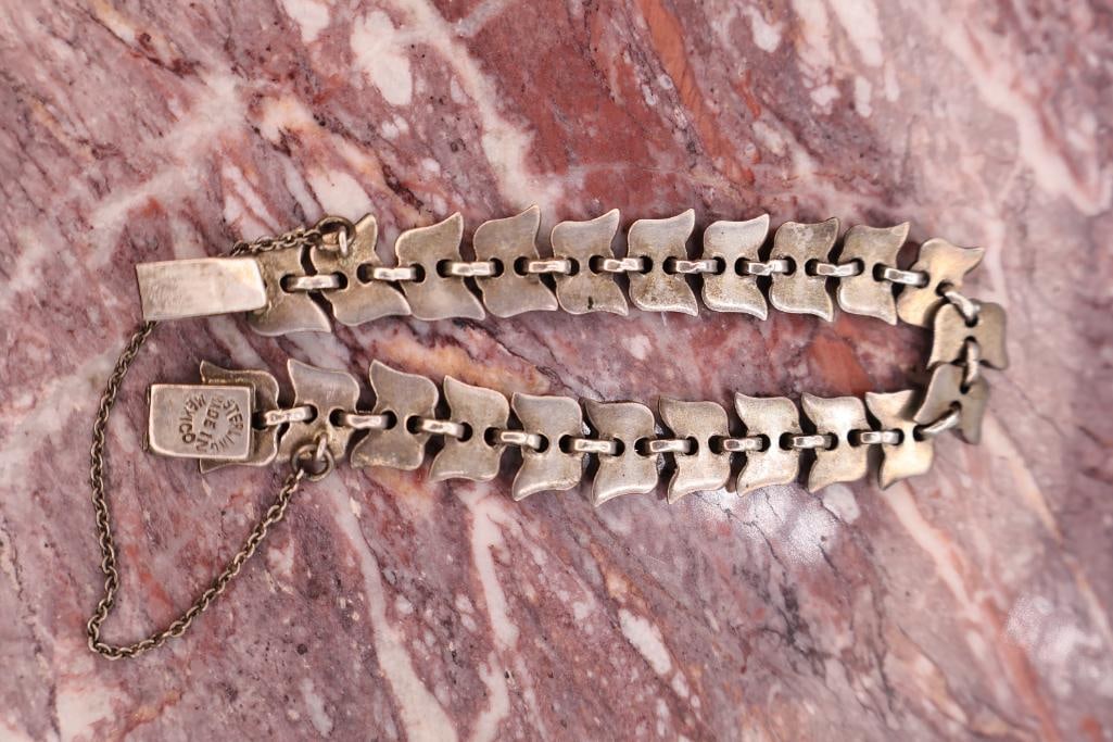 Vintage Art Deco Mosaic Enamel Necklace & Bracelet Jewelry Set - 8