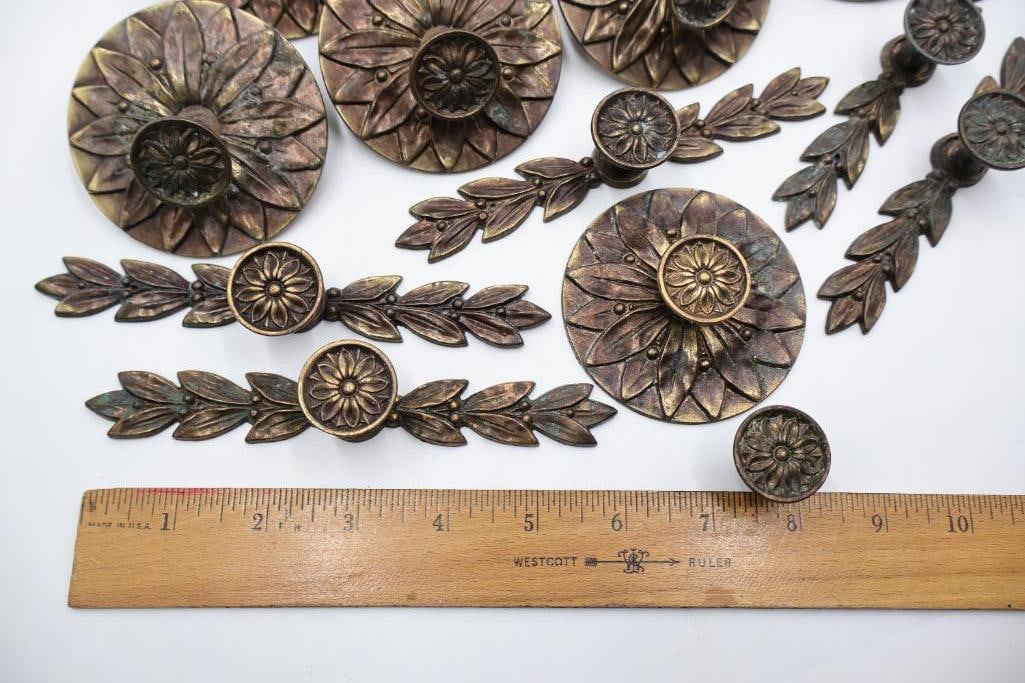 Antique Decorative Brass Furniture Rosettes & Mounts - 2