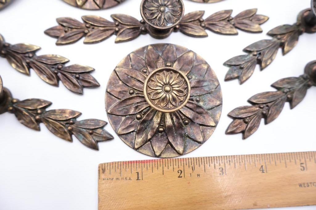 Antique Decorative Brass Furniture Rosettes & Mounts - 3