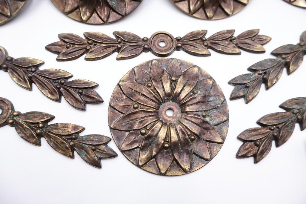 Antique Decorative Brass Furniture Rosettes & Mounts - 5