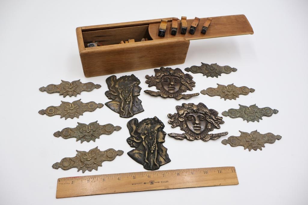 Antique Furniture Hardware & Decorative Metal Mounts Lot - 2