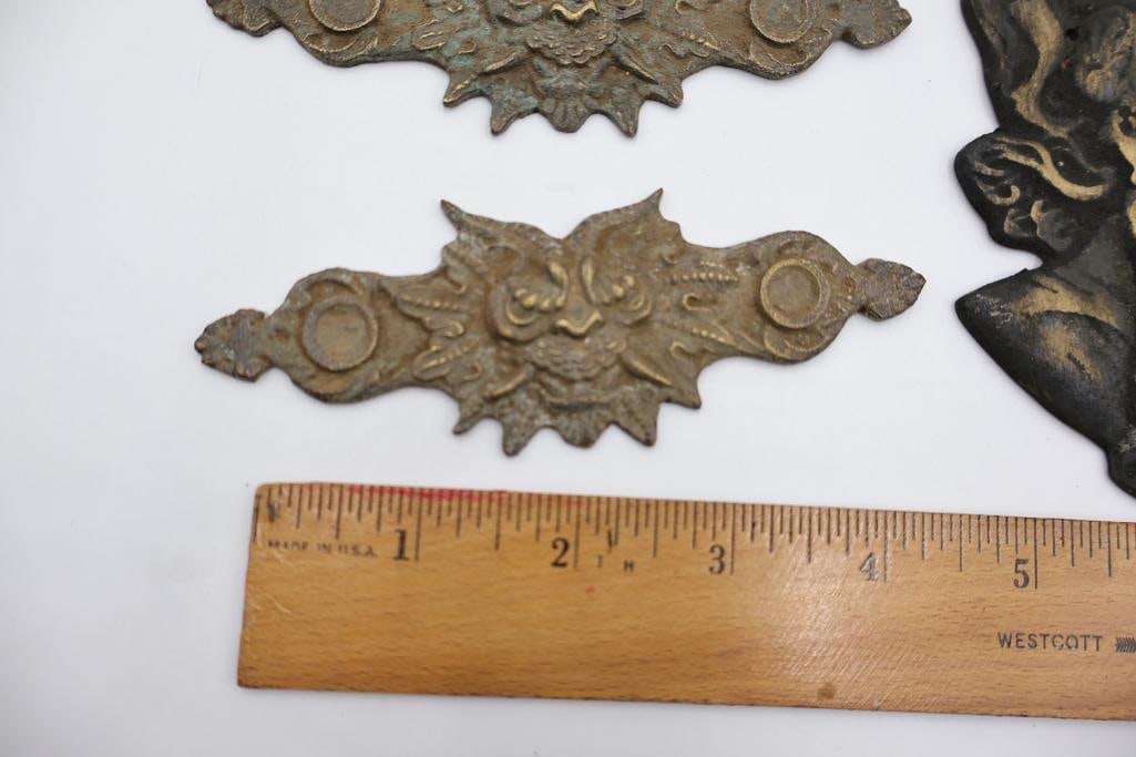 Antique Furniture Hardware & Decorative Metal Mounts Lot - 3