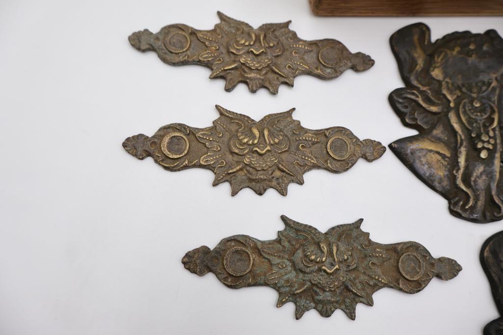 Antique Furniture Hardware & Decorative Metal Mounts Lot - 4