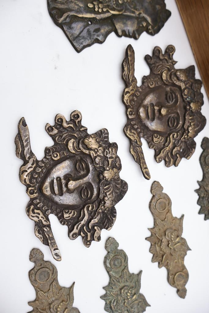 Antique Furniture Hardware & Decorative Metal Mounts Lot - 9