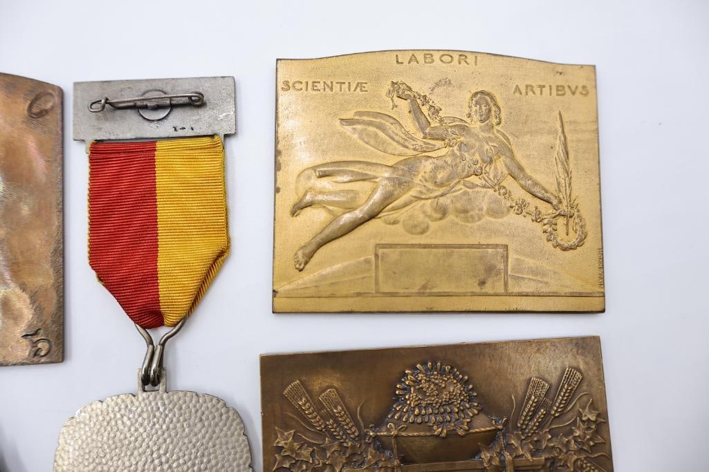 Vintage International Medals, Plaques & Commemorative Pins Lot - 10
