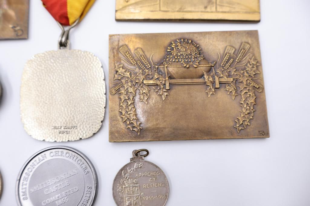 Vintage International Medals, Plaques & Commemorative Pins Lot - 13