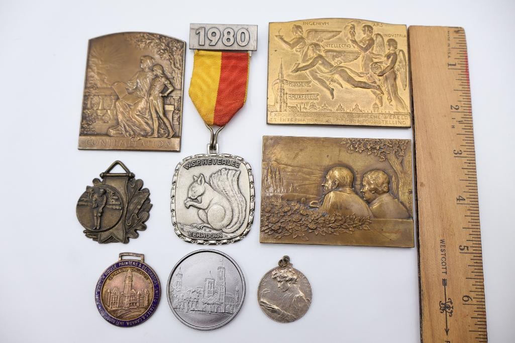 Vintage International Medals, Plaques & Commemorative Pins Lot - 2