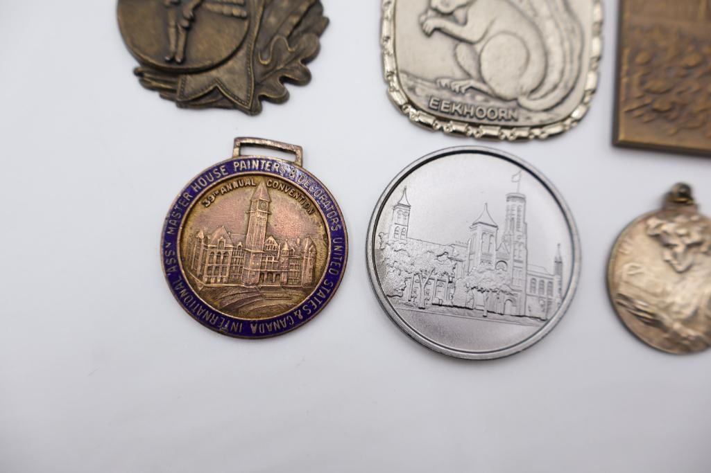 Vintage International Medals, Plaques & Commemorative Pins Lot - 5