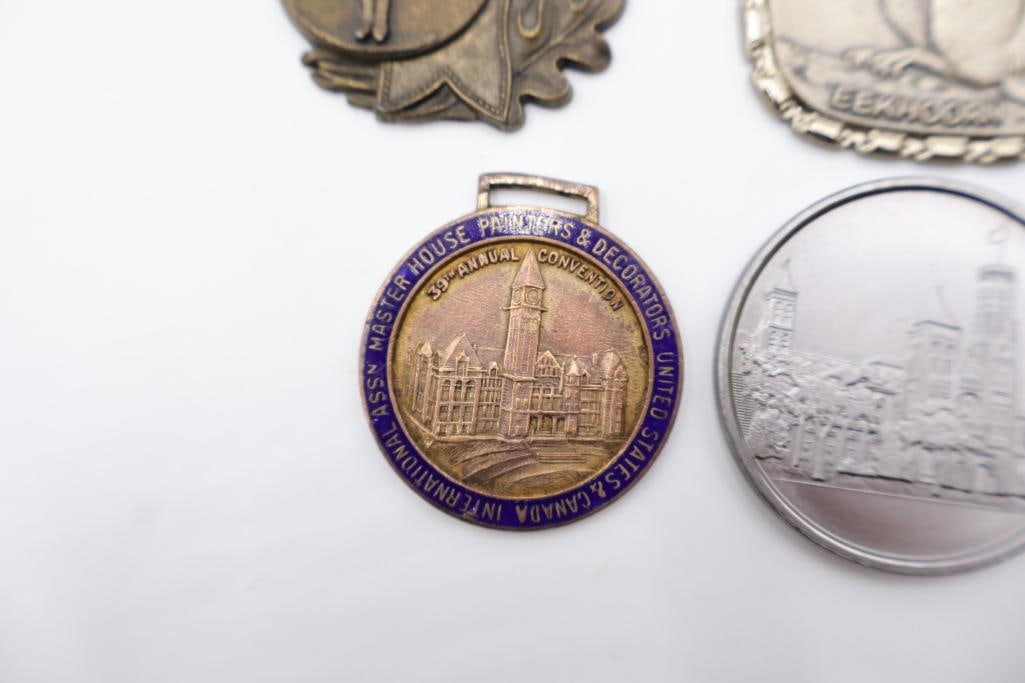 Vintage International Medals, Plaques & Commemorative Pins Lot - 6