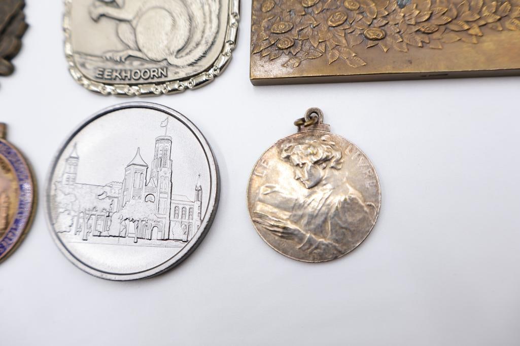 Vintage International Medals, Plaques & Commemorative Pins Lot - 7