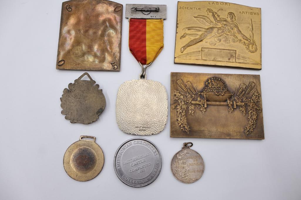 Vintage International Medals, Plaques & Commemorative Pins Lot - 9