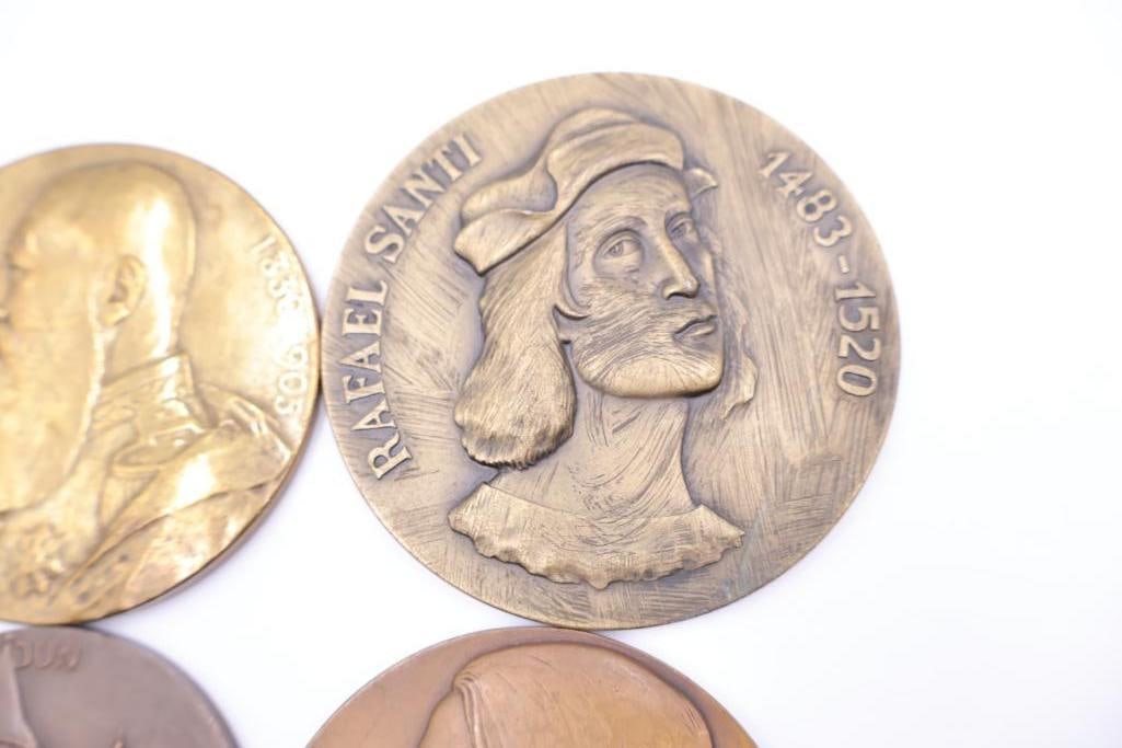 Vintage European Bronze Art Medallions Collection - 5