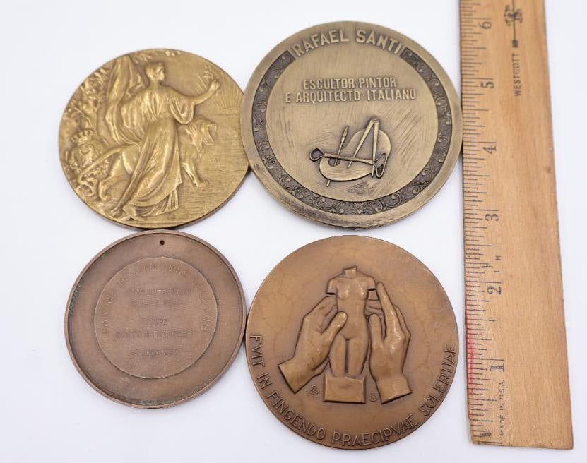 Vintage European Bronze Art Medallions Collection - 6