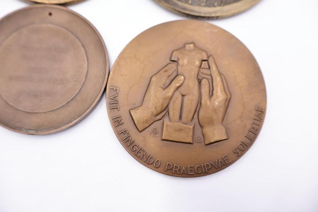 Vintage European Bronze Art Medallions Collection - 9