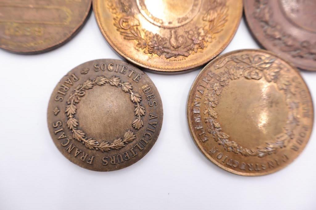 Vintage Bronze Tone Art Medallions & Commemorative Medal Lot - 13