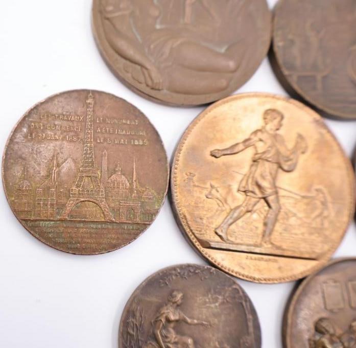 Vintage Bronze Tone Art Medallions & Commemorative Medal Lot - 6