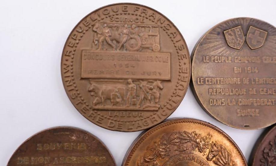 Vintage Bronze Tone Art Medallions & Commemorative Medal Lot - 9