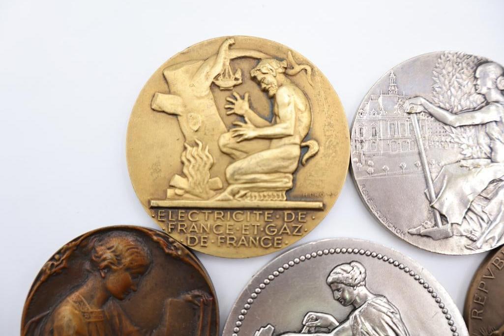Vintage Bronze Tone Commemorative Art Medallions Lot - 3