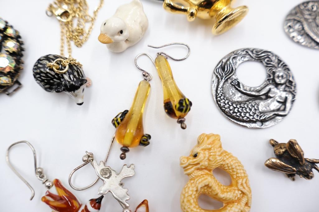 Vintage Costume Jewelry & Novelty Pendant Lot - 6