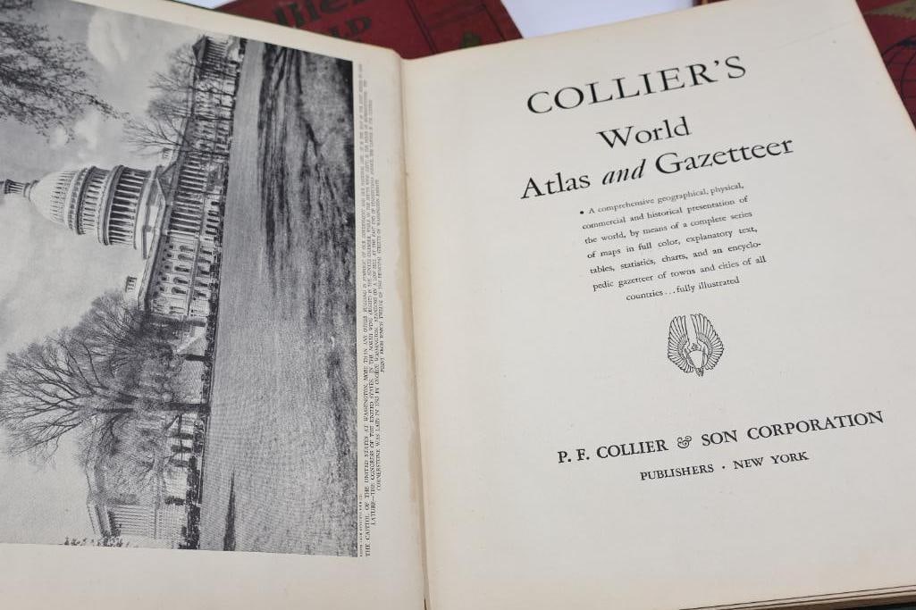 Vintage Colliers World Atlas & Gazetteer Books - 6