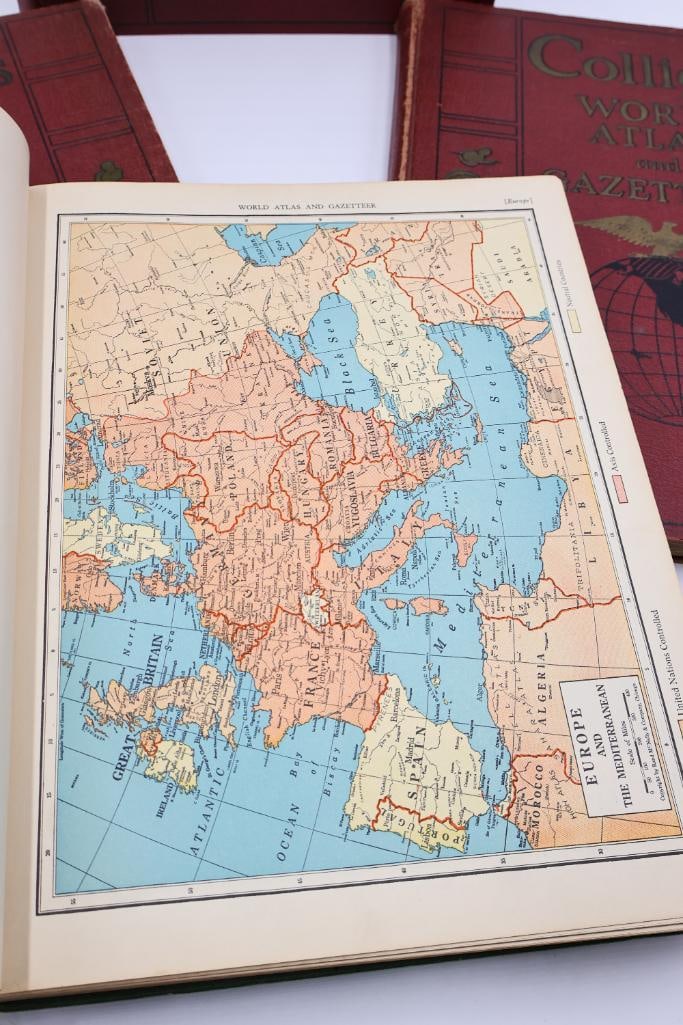 Vintage Colliers World Atlas & Gazetteer Books - 8