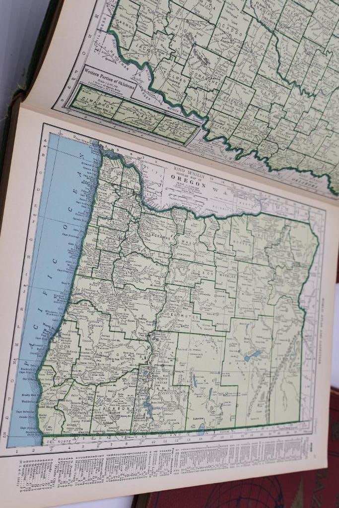 Vintage Colliers World Atlas & Gazetteer Books - 9