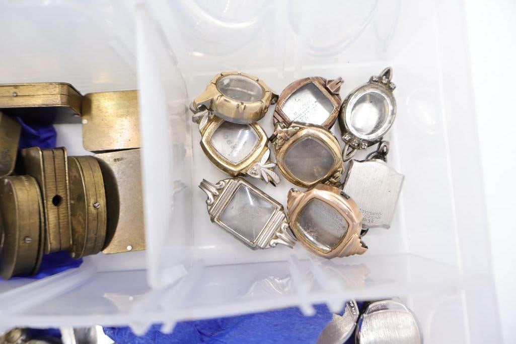 Vintage Watch Parts, Cases & Watchmaker Repair Lot - 6