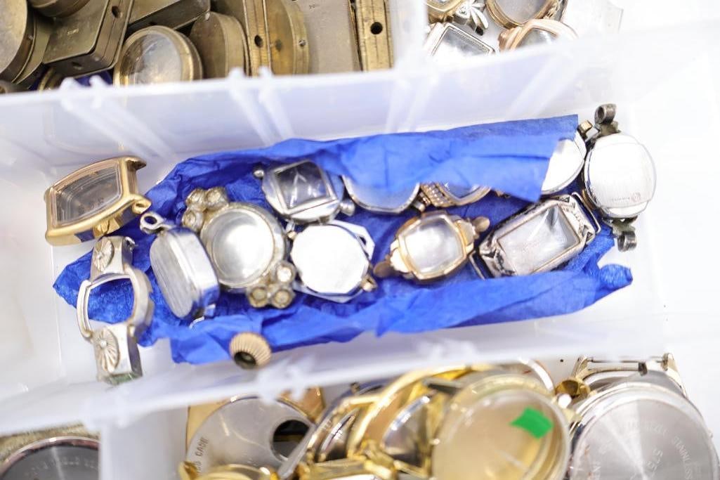 Vintage Watch Parts, Cases & Watchmaker Repair Lot - 7
