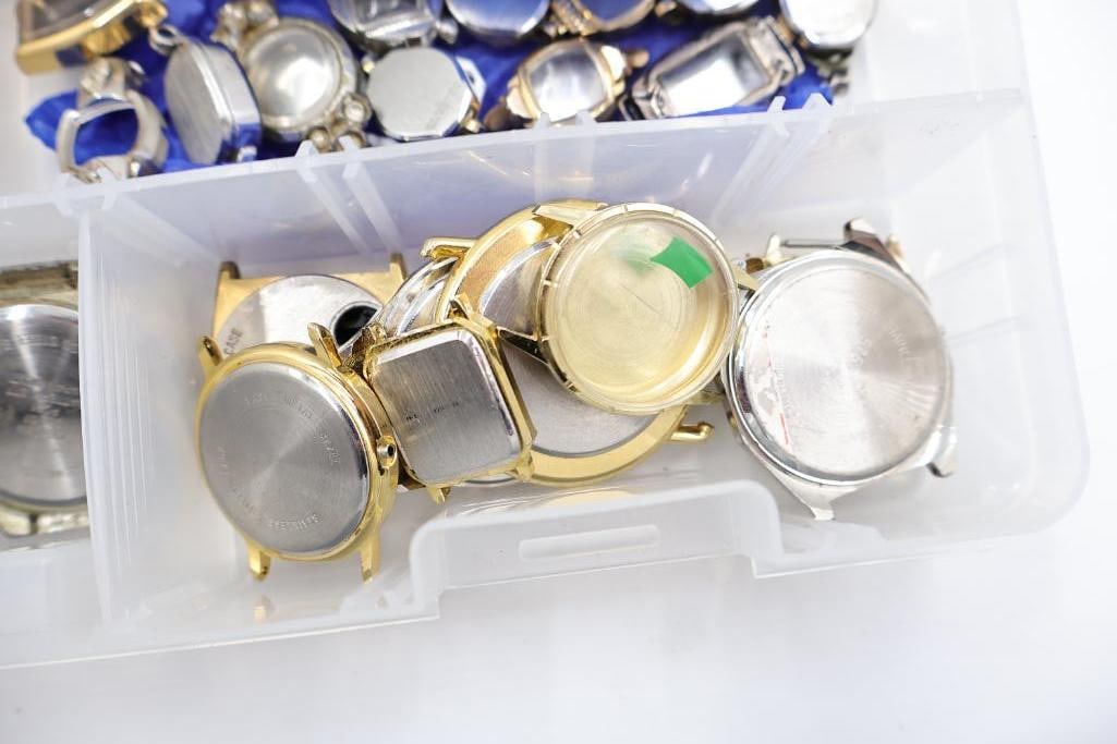 Vintage Watch Parts, Cases & Watchmaker Repair Lot - 8