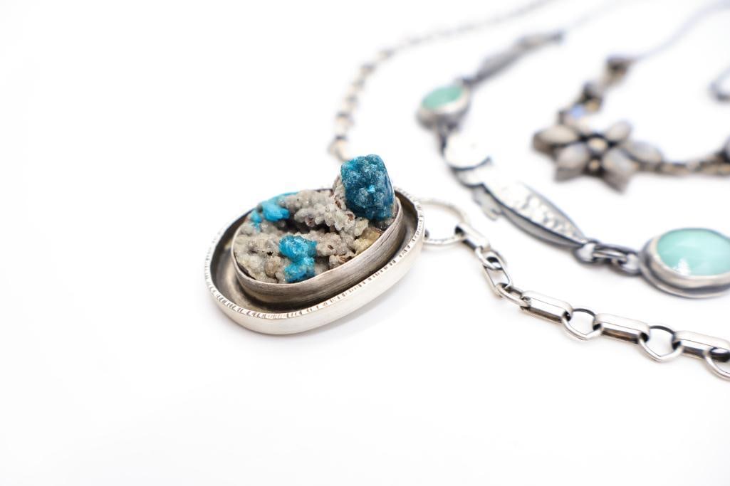 Collection of silver tone statement necklaces - 3