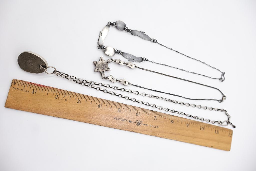 Collection of silver tone statement necklaces - 5