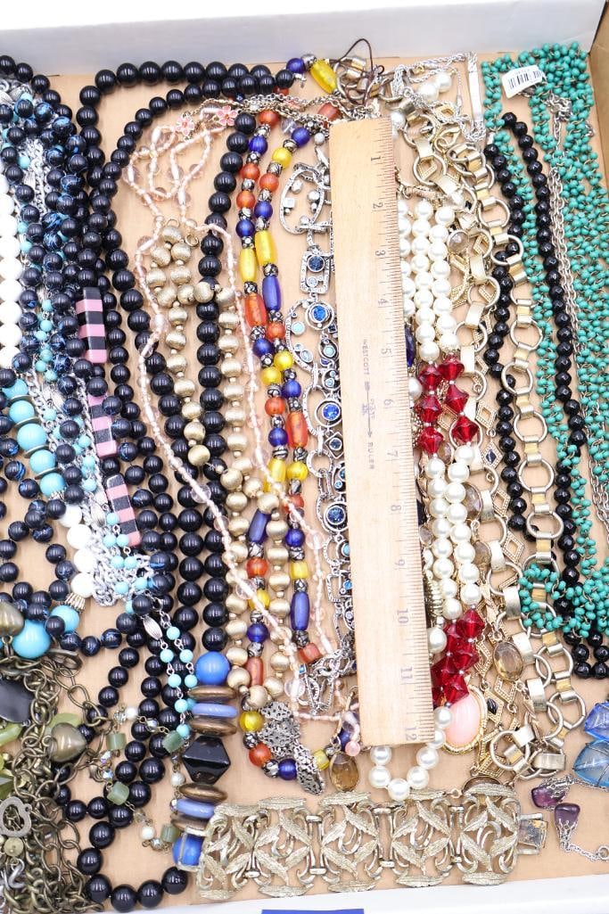 Large Vintage Costume Jewelry Necklace & Bracelet Collection - 2