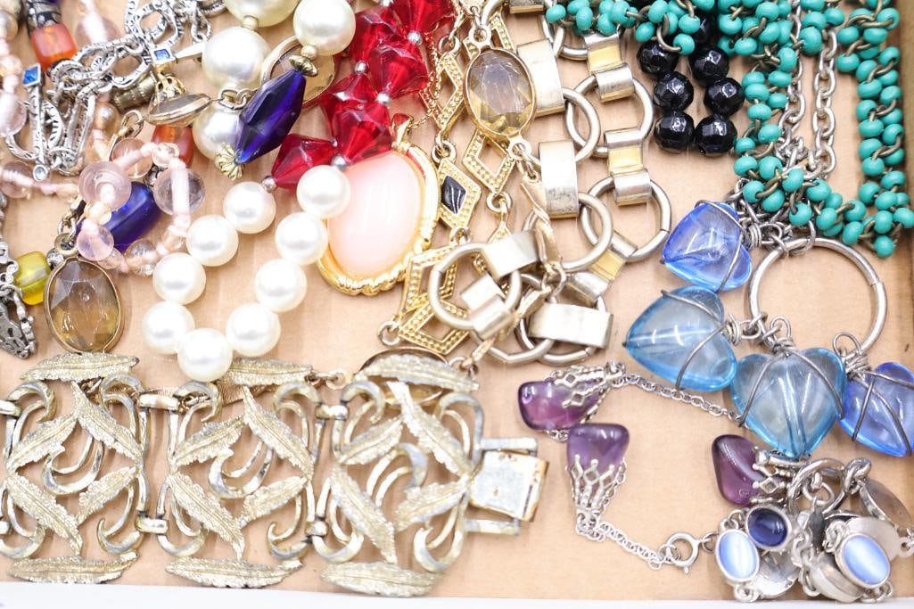 Large Vintage Costume Jewelry Necklace & Bracelet Collection - 3